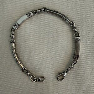 Brighton "Marrakesh" Scrollwork Linked Bead Bracelet Silver Adjustable Boho